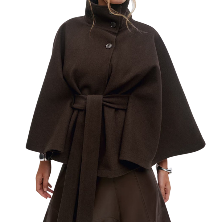 WULFRIC™ – Strukturierter Mantel im Cape-Stil mit Gürtel