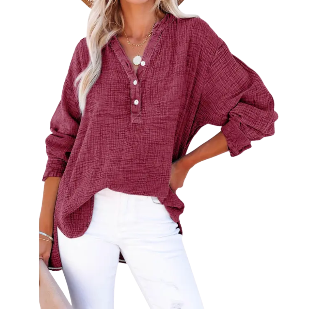 CLEO™ – Entspannte Oversized-Bluse mit Knopfleiste