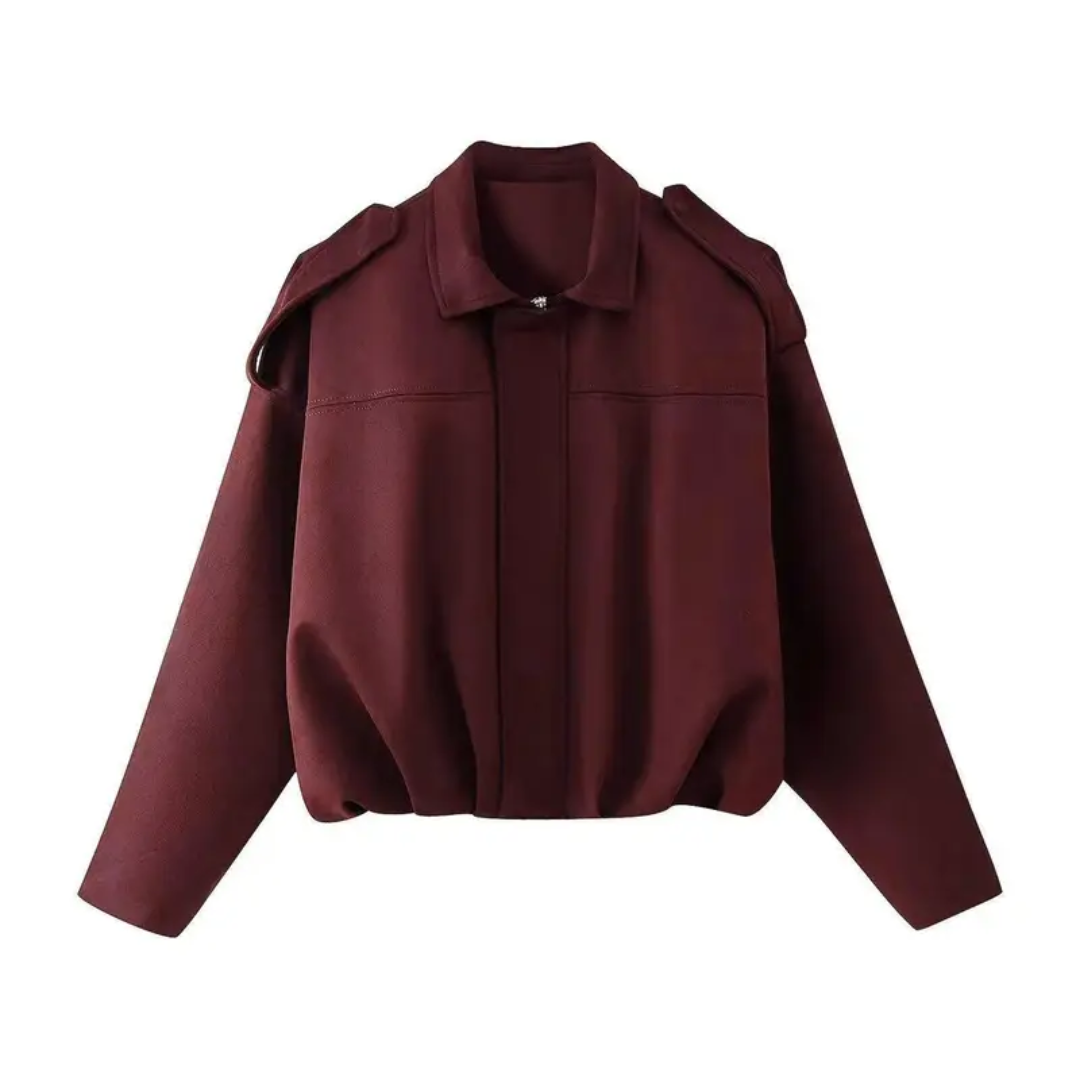 PETRA™ – Vintage Wildleder Epauletten Bomberjacke