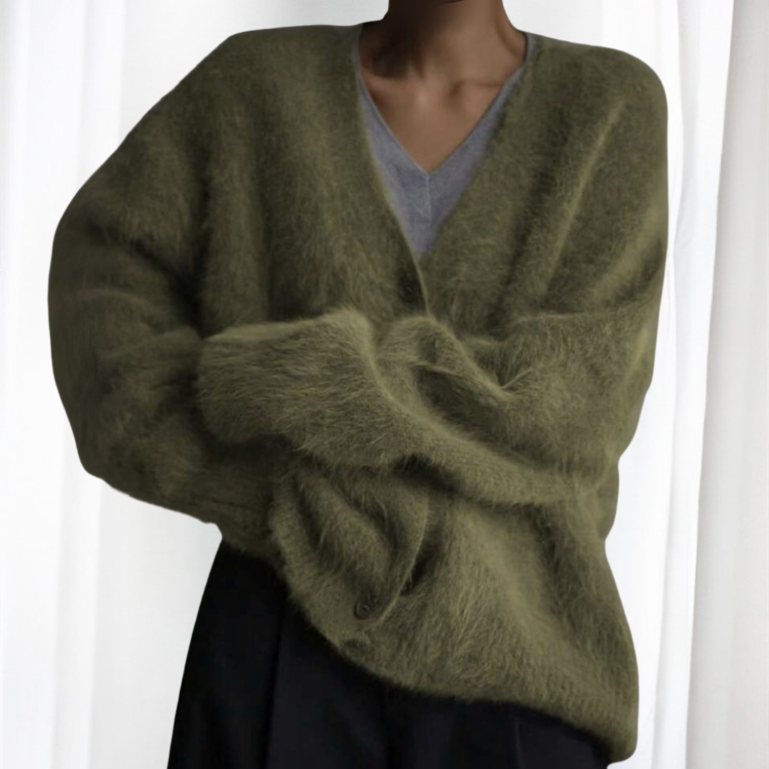 QUINCY™ - Bequemer Cardigan mit Knopfleiste und überschnittenen Schultern