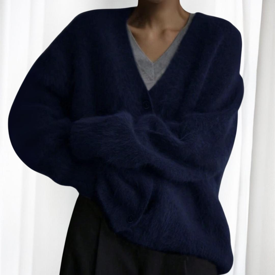 QUINCY™ - Bequemer Cardigan mit Knopfleiste und überschnittenen Schultern
