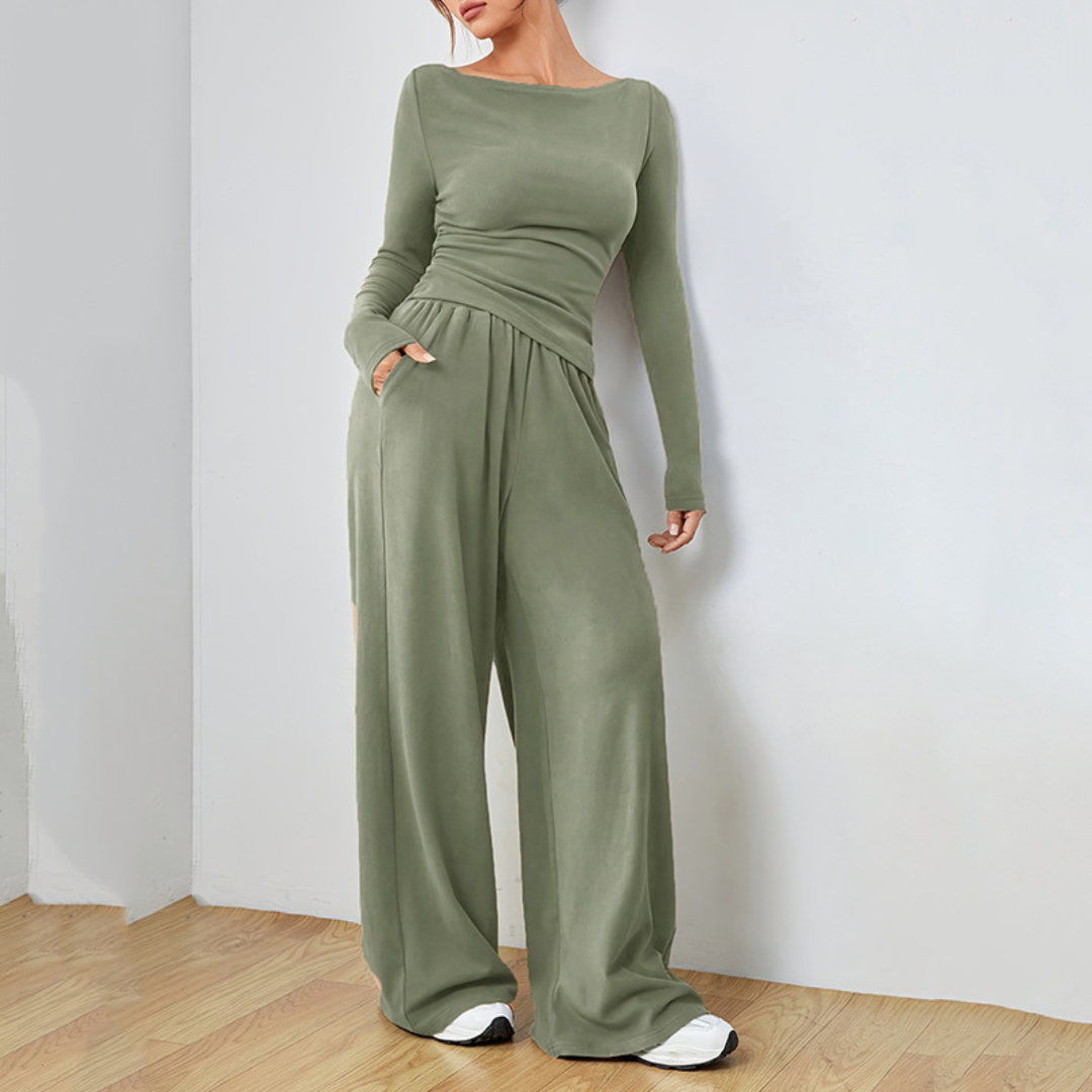 DANTARA™ - Freizeit-Set aus Langarm-Top und Hose mit weitem Bein