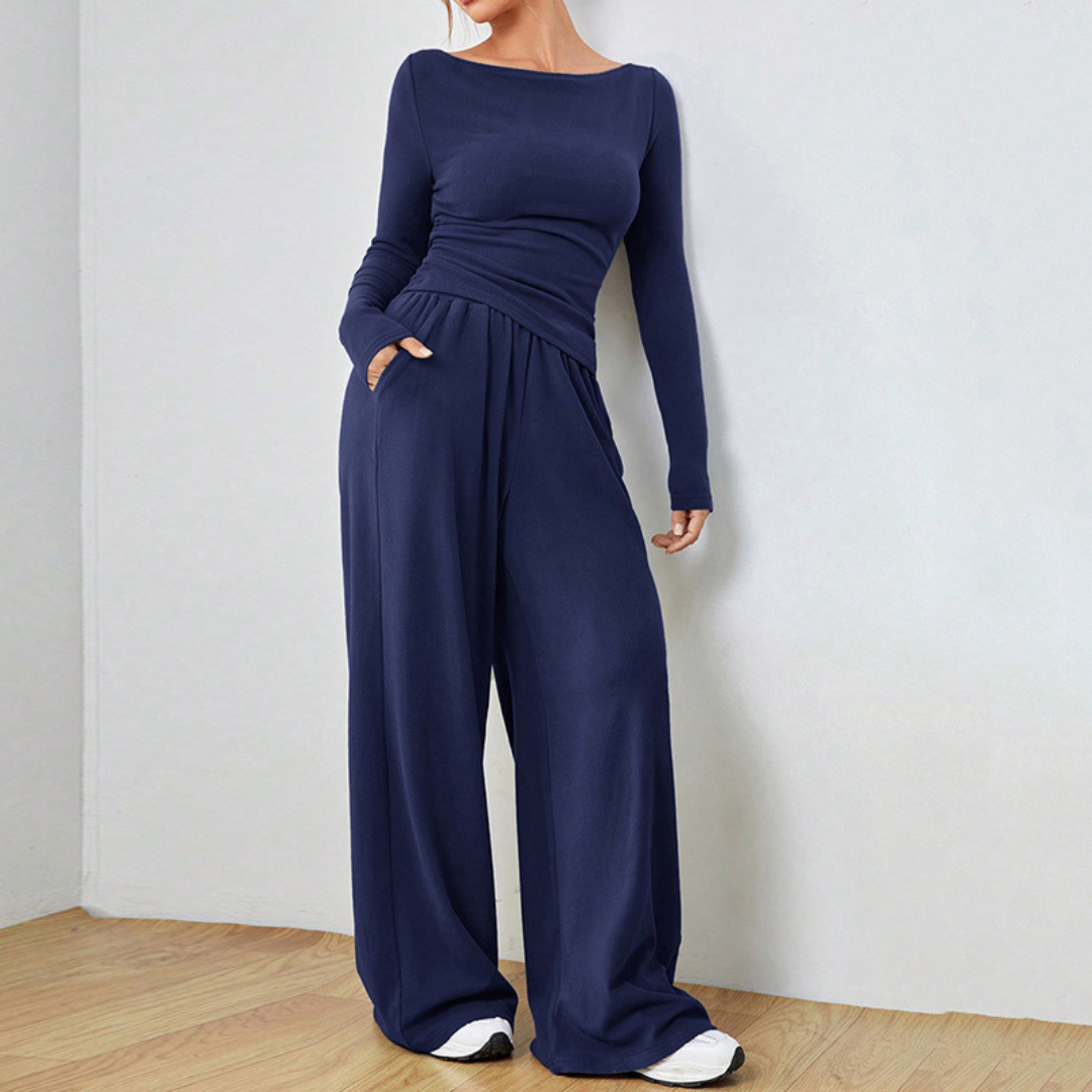 DANTARA™ - Freizeit-Set aus Langarm-Top und Hose mit weitem Bein