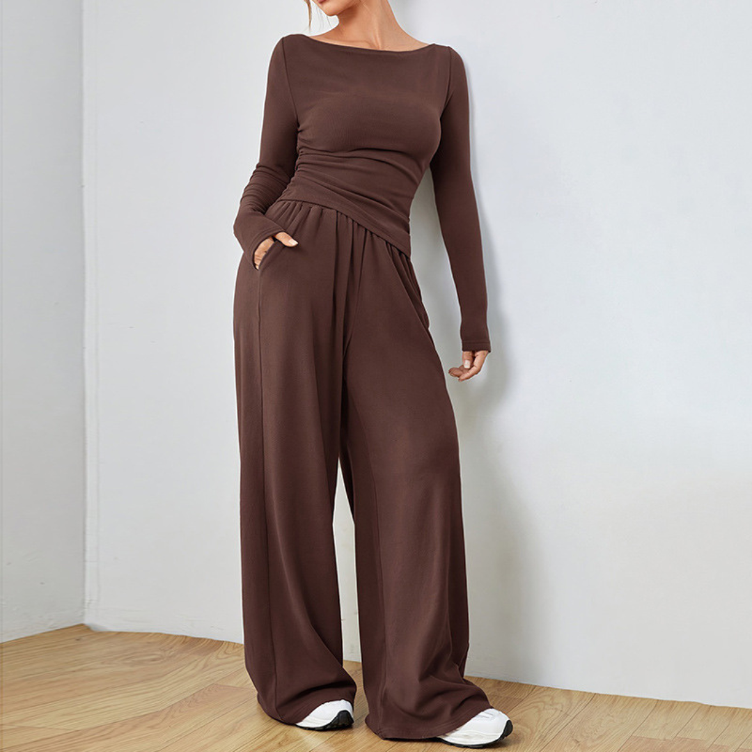 DANTARA™ - Freizeit-Set aus Langarm-Top und Hose mit weitem Bein