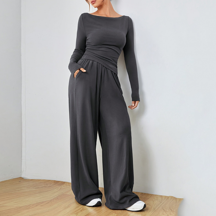DANTARA™ - Freizeit-Set aus Langarm-Top und Hose mit weitem Bein