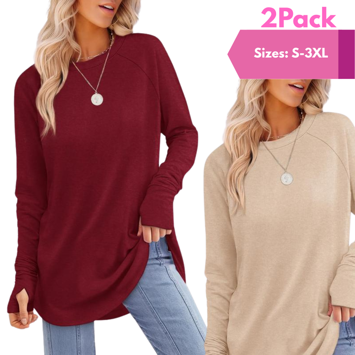 ZARITA™ - Gemütliches Langarm-Tunika-Shirt mit Daumenloch