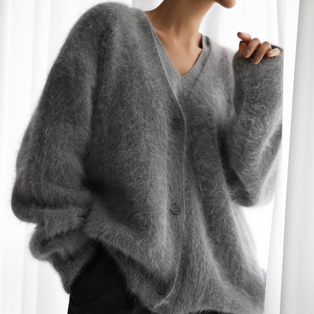 QUINCY™ - Bequemer Cardigan mit Knopfleiste und überschnittenen Schultern