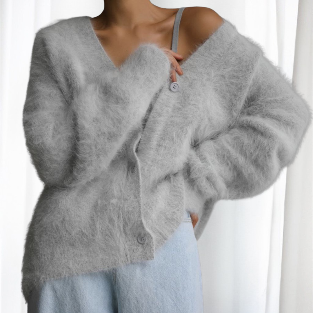 QUINCY™ - Bequemer Cardigan mit Knopfleiste und überschnittenen Schultern