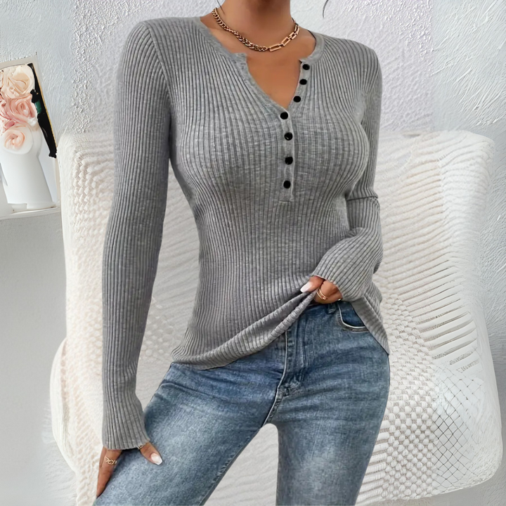 ESTEFANIA™ – Langärmeliges Oberteil mit Knopfleiste für jeden Tag