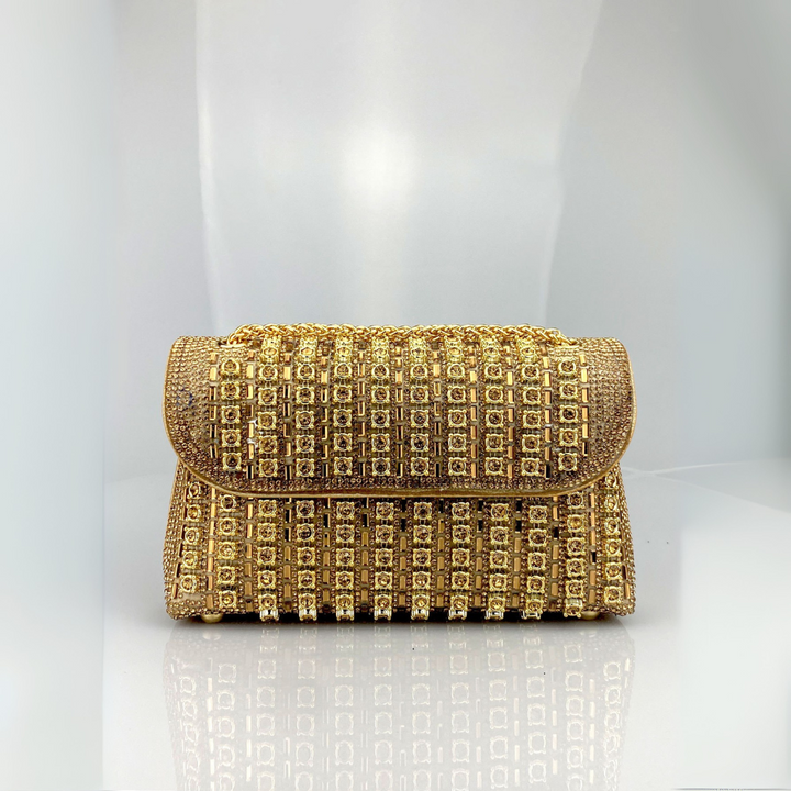 LAVIERA™ - Schicke Umhängetasche mit farbigen Diamanten und Kettenriemen
