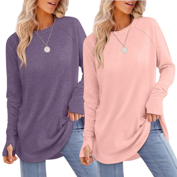 ZARITA™ - Gemütliches Langarm-Tunika-Shirt mit Daumenloch
