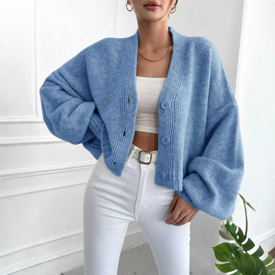 LUMI™ - Lässiger bauchfreier Cardigan mit Laternenärmeln