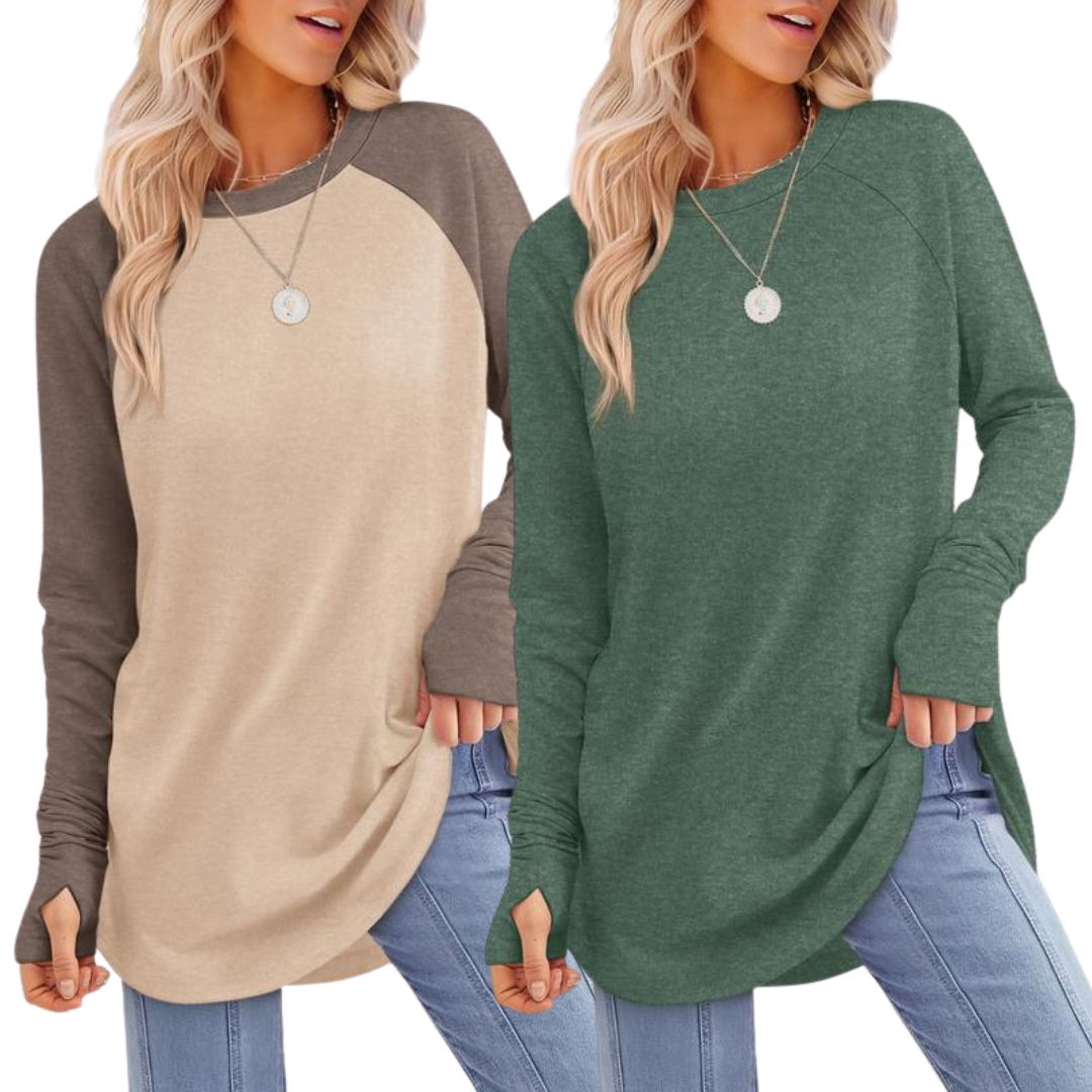 ZARITA™ - Gemütliches Langarm-Tunika-Shirt mit Daumenloch