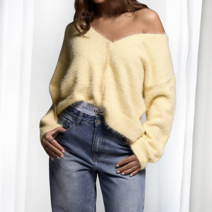 QUINCY™ - Bequemer Cardigan mit Knopfleiste und überschnittenen Schultern
