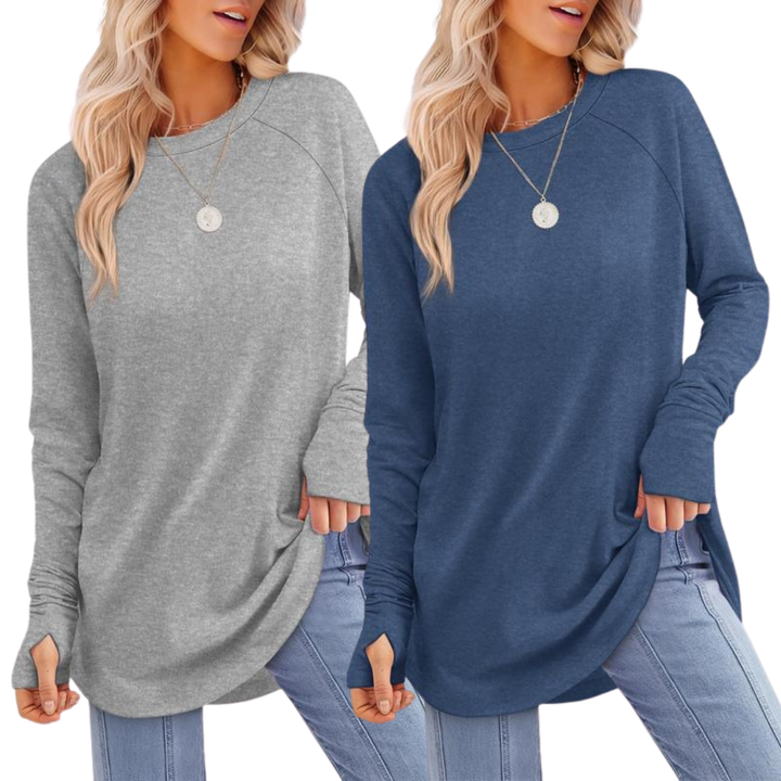 ZARITA™ - Gemütliches Langarm-Tunika-Shirt mit Daumenloch
