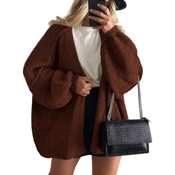 WINONA™ – Gemütliche Oversized Strickjacke mit Laternenärmeln