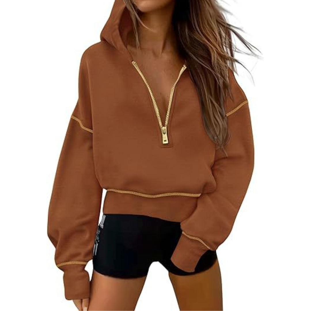 BRODIE™ – Gemütliches Cropped Half-Zip Pullover Sweatshirt