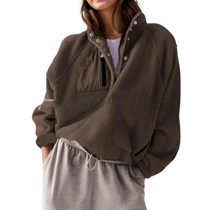 ZOSIA™ – Gemütliche Colorblock-Fleecejacke mit Reißverschluss