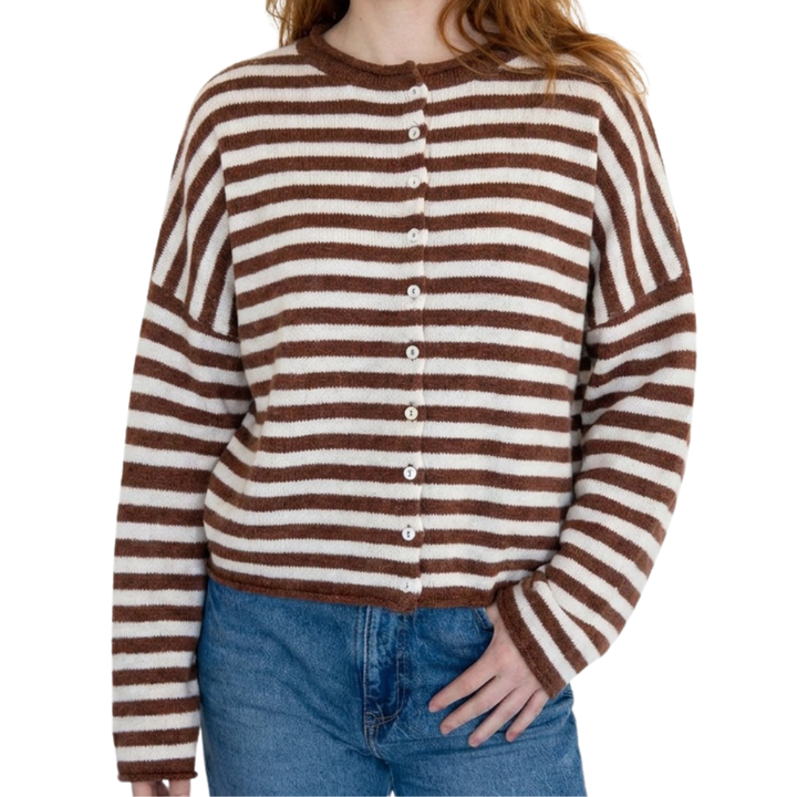 HADLEE™ – Gestreifter Strickpullover mit Knopfleiste