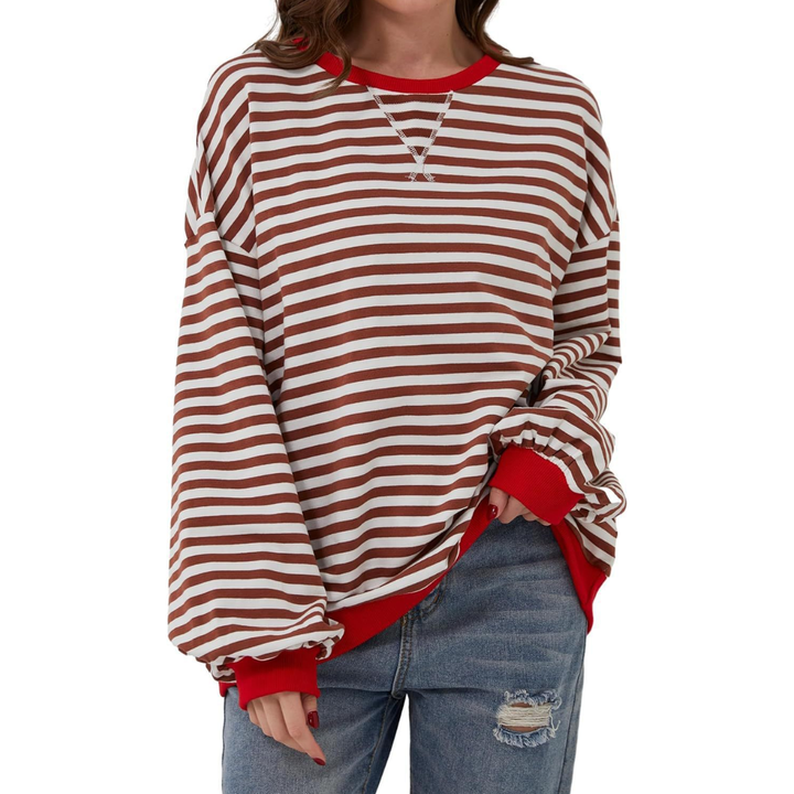 DARLOWE™ – Entspannter Hoodie mit Streifen und Laternenärmeln