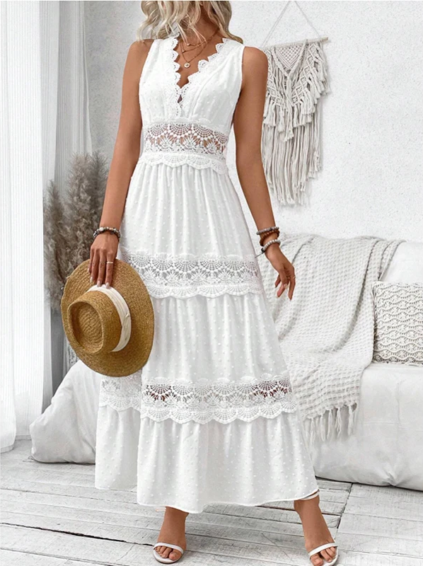 MAIKA™ - Spitzen-V-Ausschnitt-Kleid