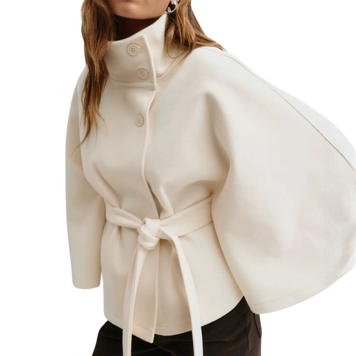 WULFRIC™ – Strukturierter Mantel im Cape-Stil mit Gürtel