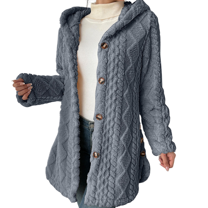 CLOVER™ – Kuschelige Jacquard-Fleece-Strickjacke mit Kapuze