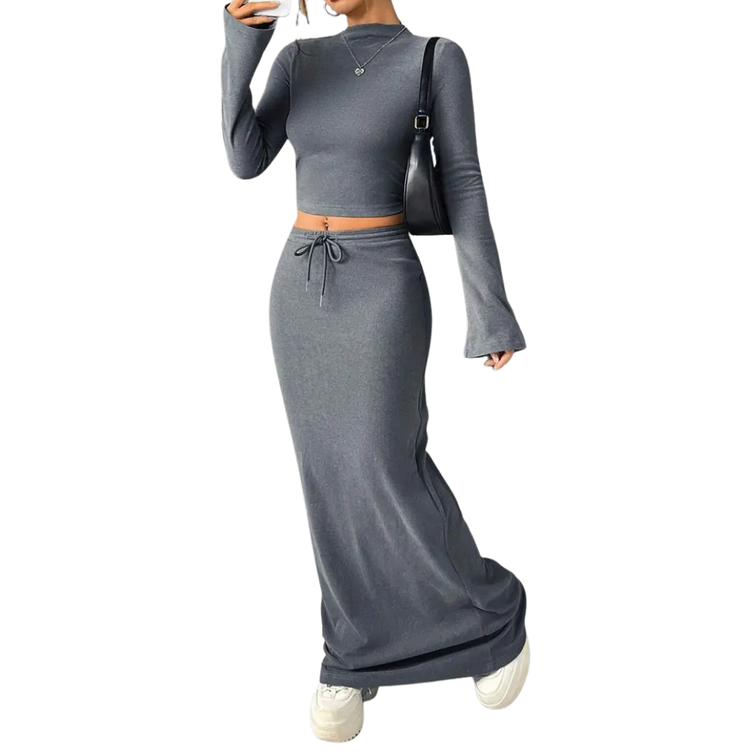 YADIRA™ – Crop-Top und Rock mit Rüschenärmeln
