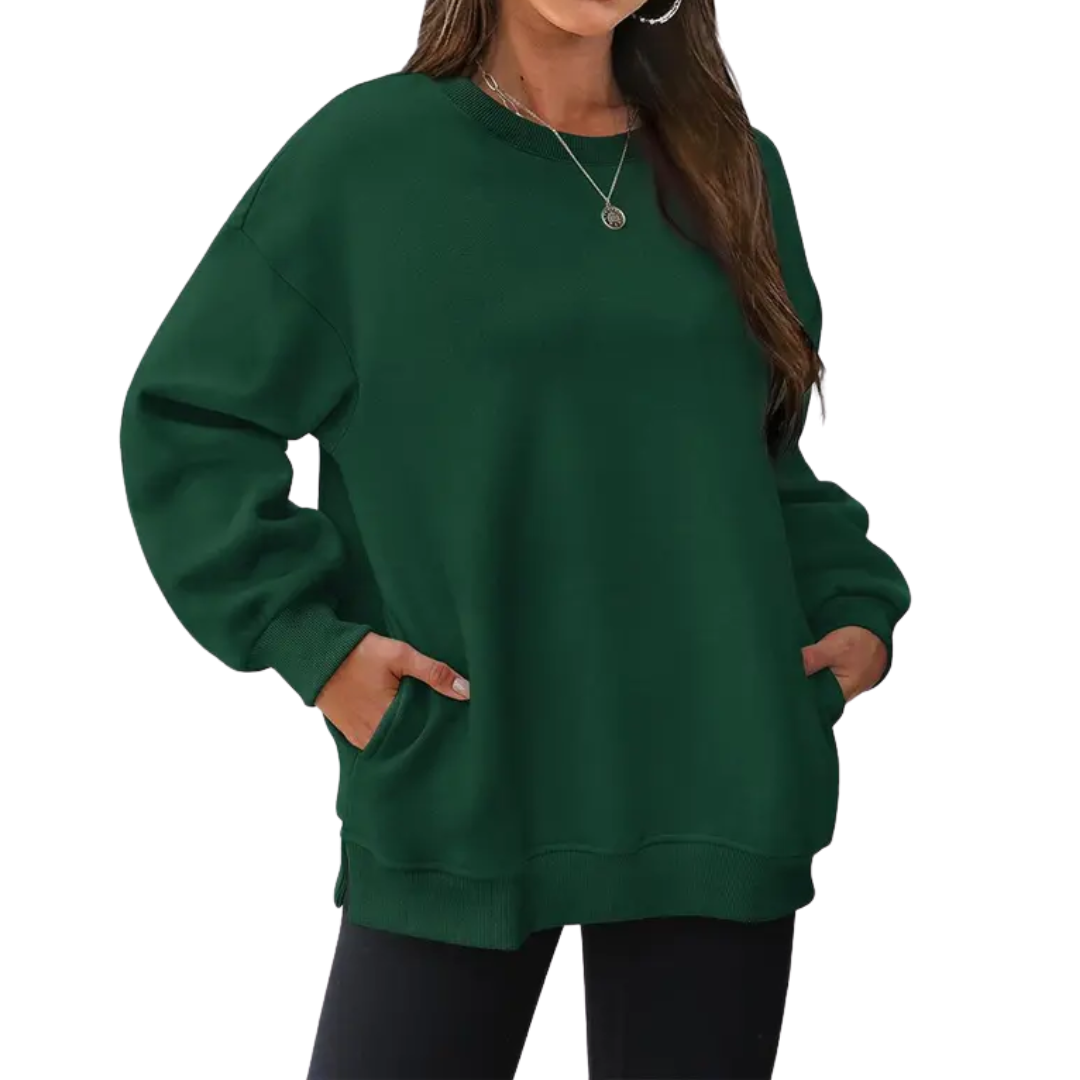 BRENLEY™ – Gemütlicher, übergroßer Fleece-Pullover mit Rundhalsausschnitt