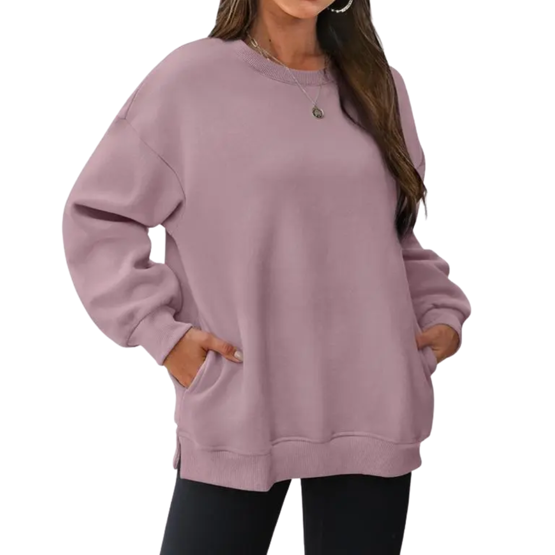 BRENLEY™ – Gemütlicher, übergroßer Fleece-Pullover mit Rundhalsausschnitt
