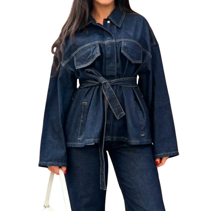 DELVINE™ – Lässige Jeansjacke in Dunkelwaschung