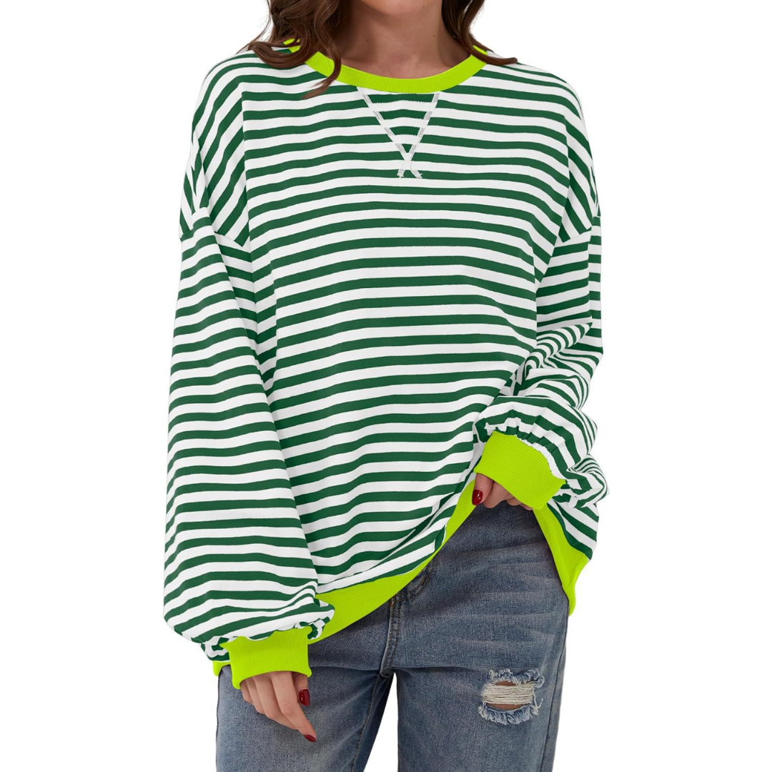 DARLOWE™ – Entspannter Hoodie mit Streifen und Laternenärmeln