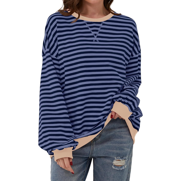 DARLOWE™ – Entspannter Hoodie mit Streifen und Laternenärmeln
