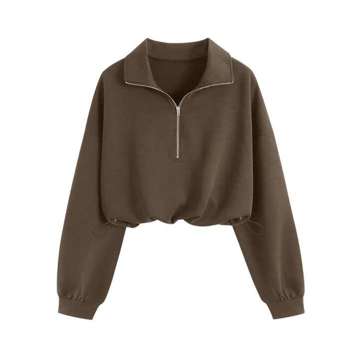 TEAGAN™ – Sportliches Cropped-Sweatshirt mit halbem Reißverschluss