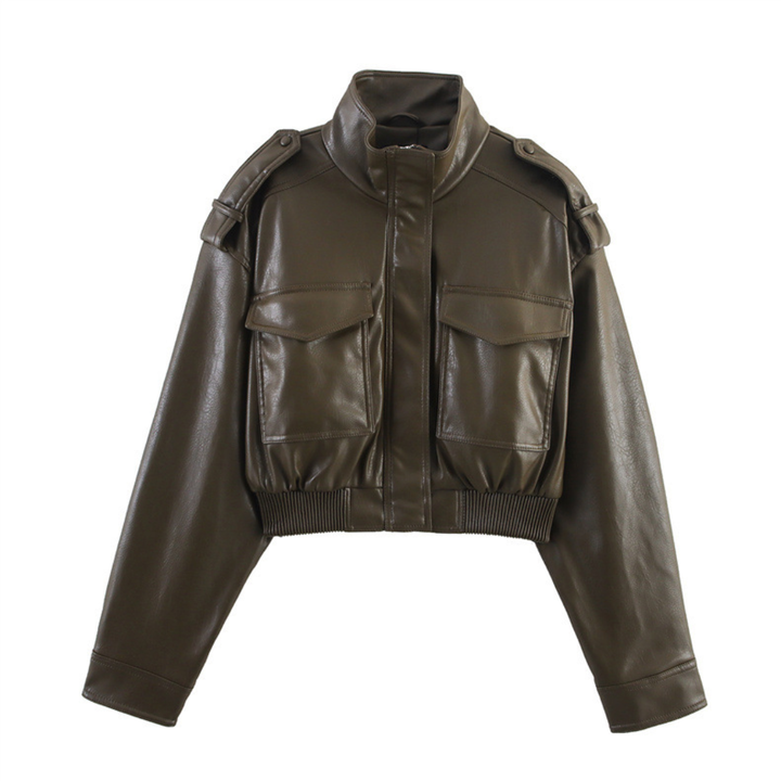 ZOYA™ – Kurze Bikerjacke aus Kunstleder