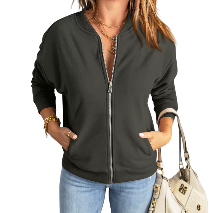 SOLANGE™ – Freizeit-Sweatshirt-Jacke mit Reißverschluss