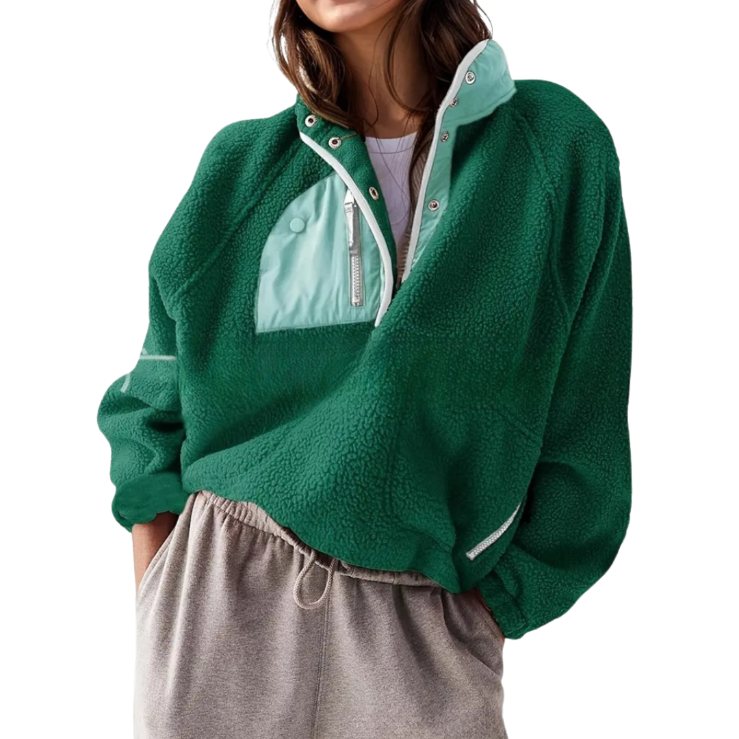 ZOSIA™ – Gemütliche Colorblock-Fleecejacke mit Reißverschluss