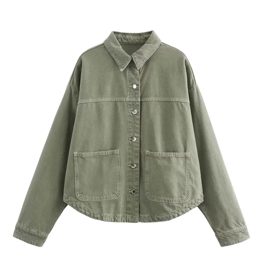 REEVA™ – Klassische Hemdjacke aus Denim mit Knopfleiste