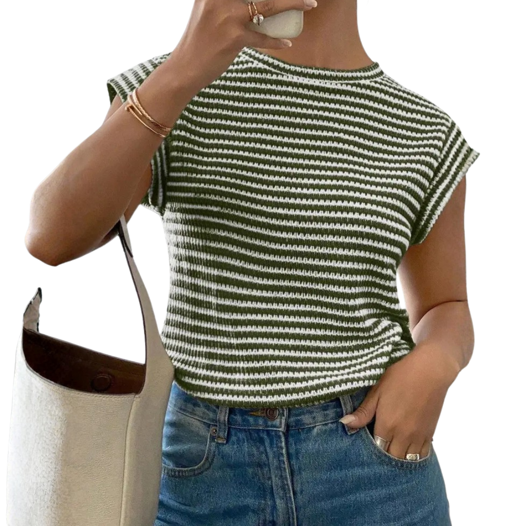 SUNNY™ – Gestreiftes Freizeit-T-Shirt mit Rundhalsausschnitt