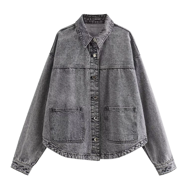 REEVA™ – Klassische Hemdjacke aus Denim mit Knopfleiste
