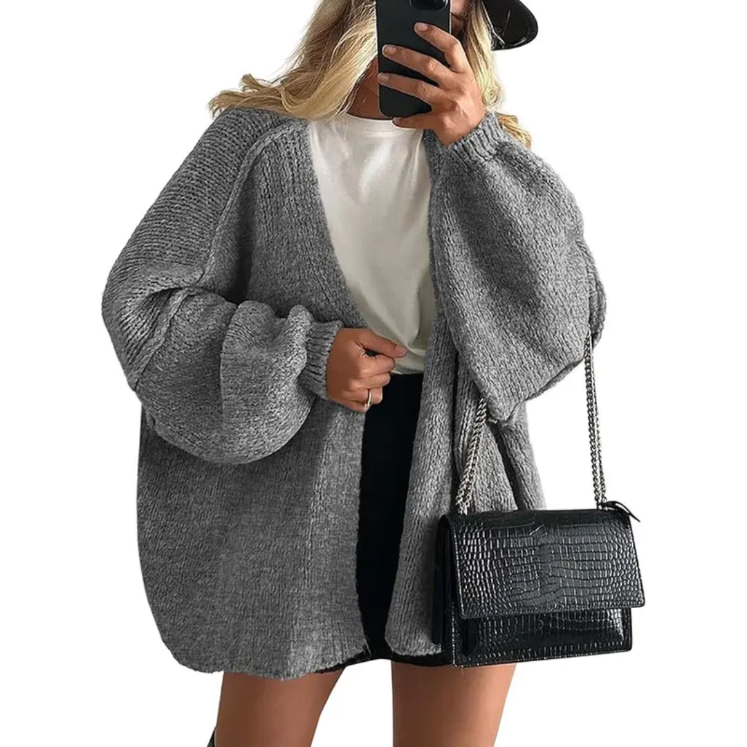 WINONA™ – Gemütliche Oversized Strickjacke mit Laternenärmeln