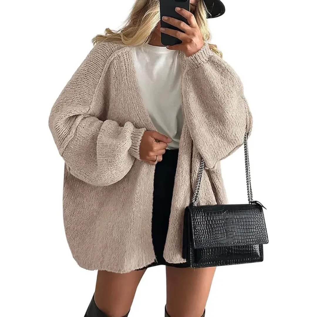 WINONA™ – Gemütliche Oversized Strickjacke mit Laternenärmeln