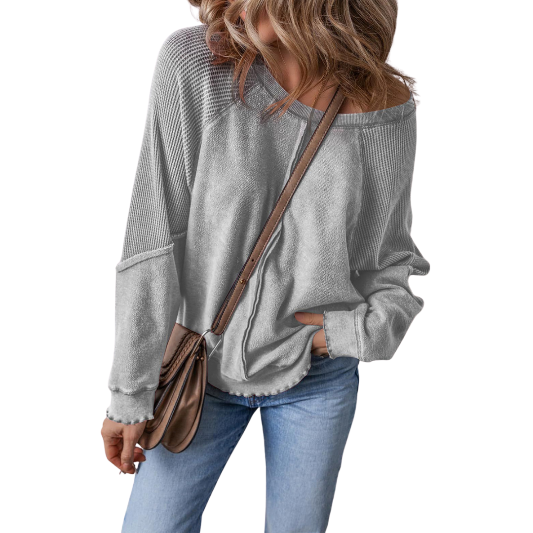 FALLON™ – Entspannt geschnittenes Waffelstrick-Raglan-Sweatshirt