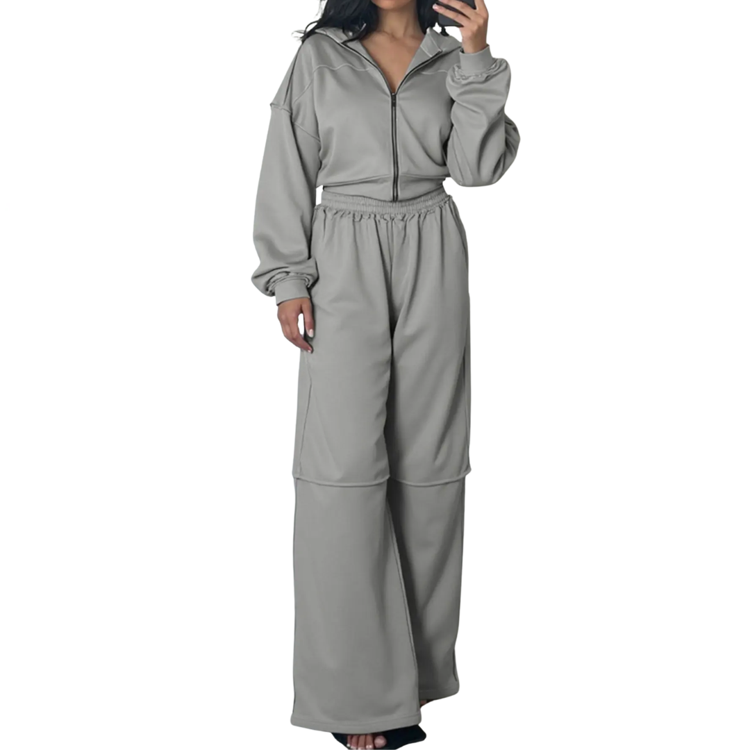 JOSLYN™ – Kuscheliger Zweiteiler mit Reißverschluss-Hoodie