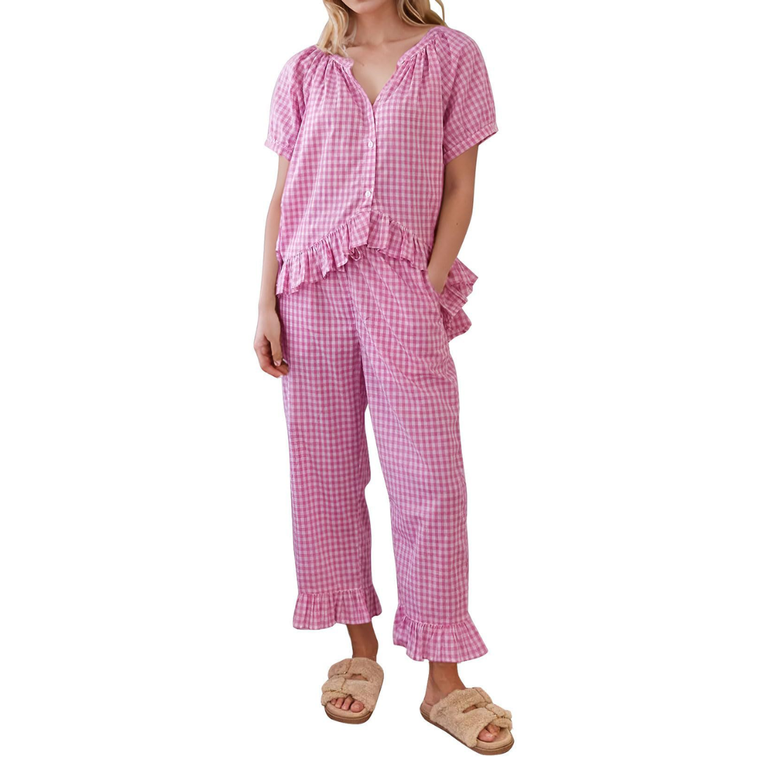 PENNY™ – Kuscheliger karierter Pyjama mit Rüschen