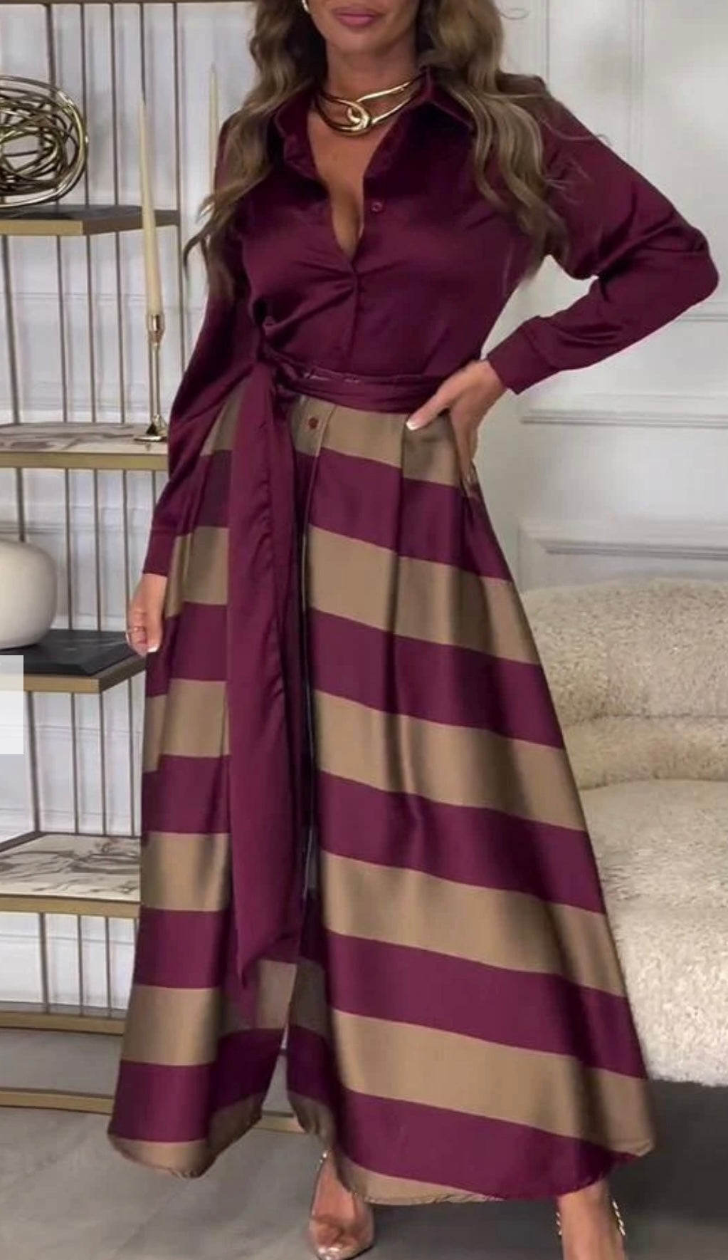 CALISTA™ – Satin-Streifen-Kleid