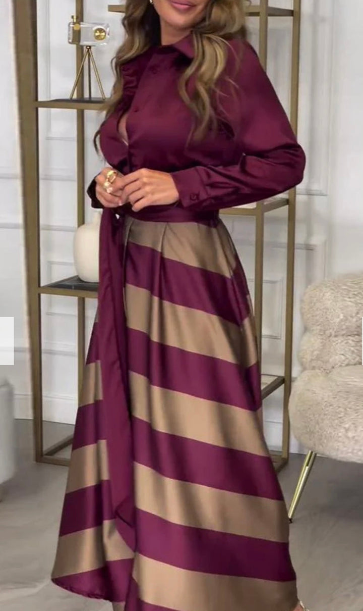 CALISTA™ – Satin-Streifen-Kleid