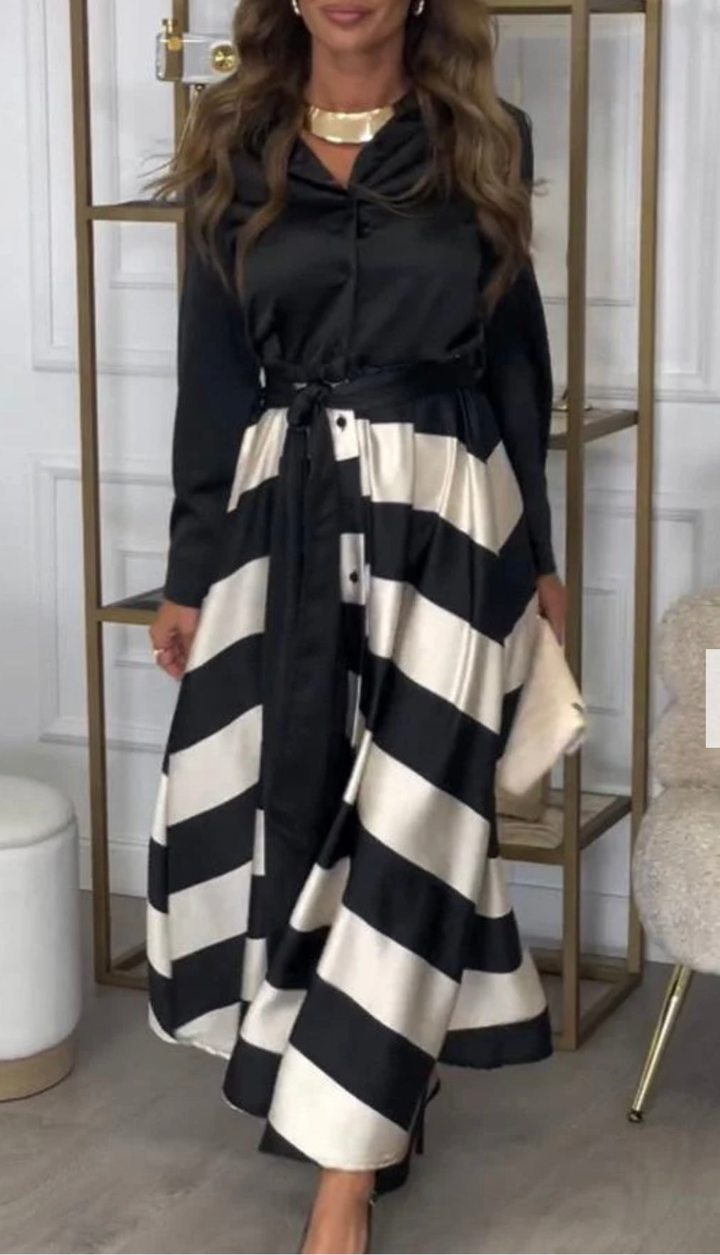 CALISTA™ – Satin-Streifen-Kleid