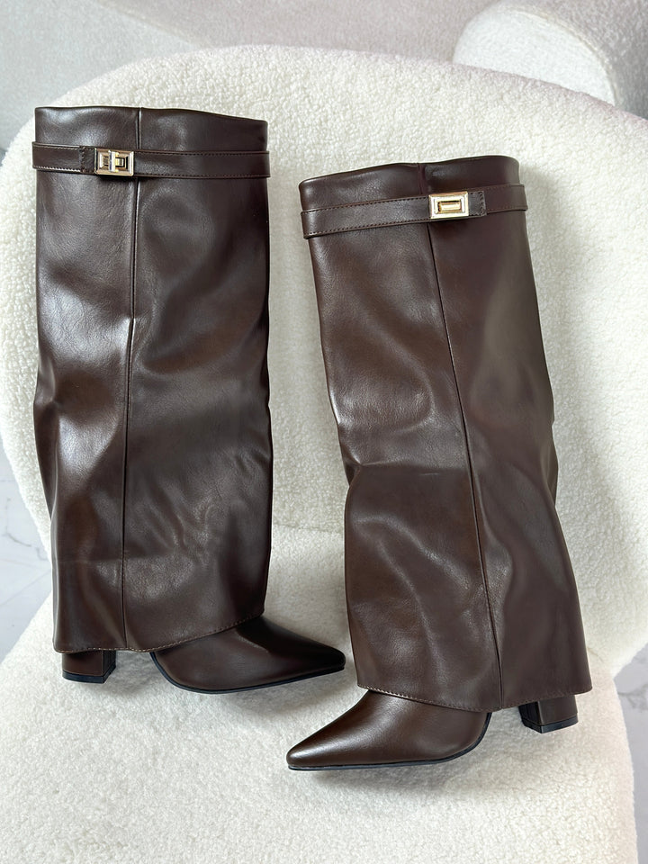 VIVIENNE™ – Braune Lederstiefel