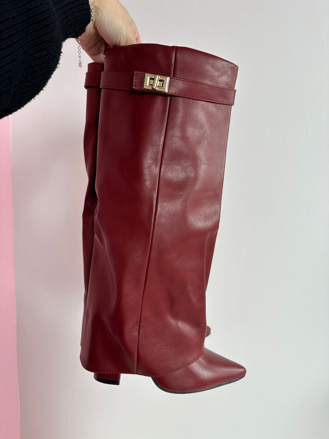 ELOISE™ – Bordeauxrote Lederstiefel